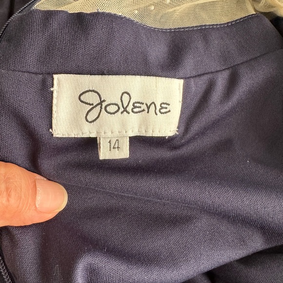 Jolene studded navy blue and silver cocktail dress size 14 - Picture 3 of 7